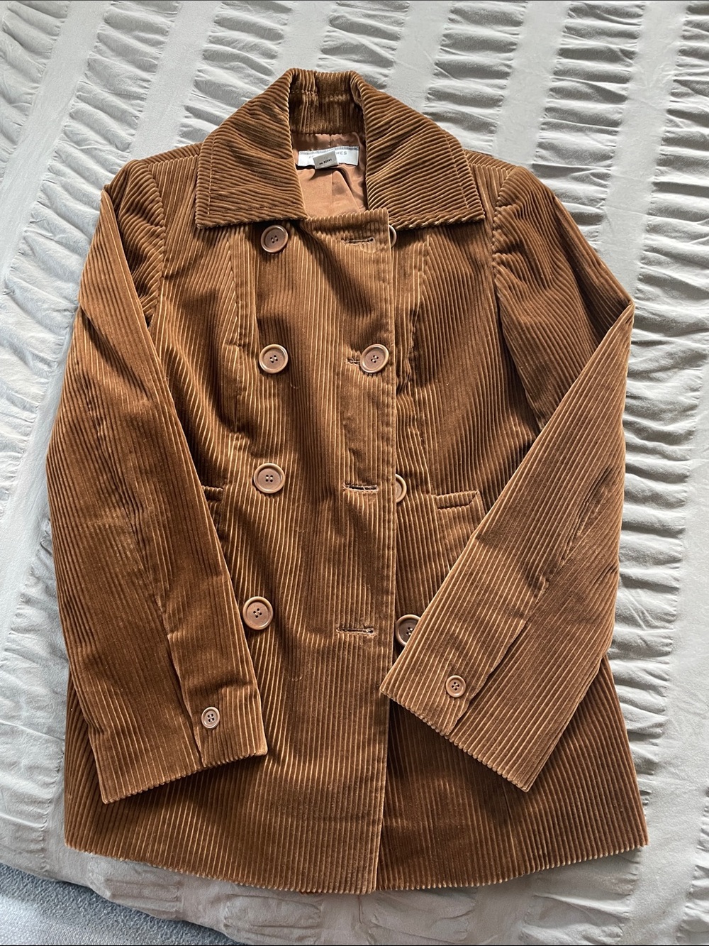 REAL CLOTHES Cotton Double-Breasted Peacoat Jacket - Brown